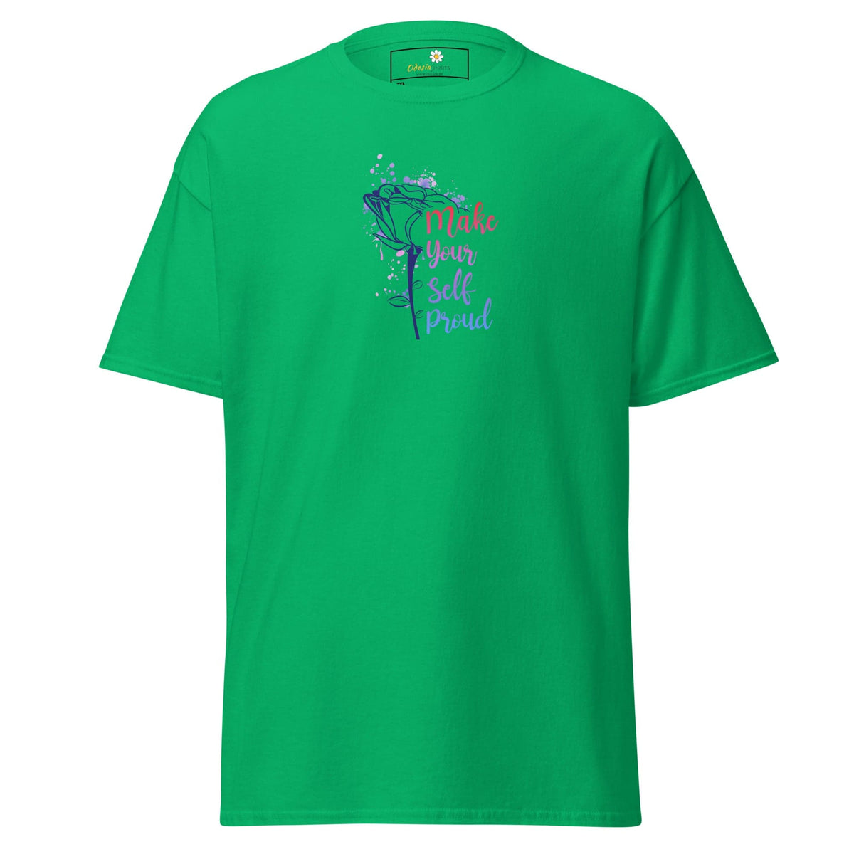 Green floral design T-shirt for men and women in 2XL to 5XL sizes