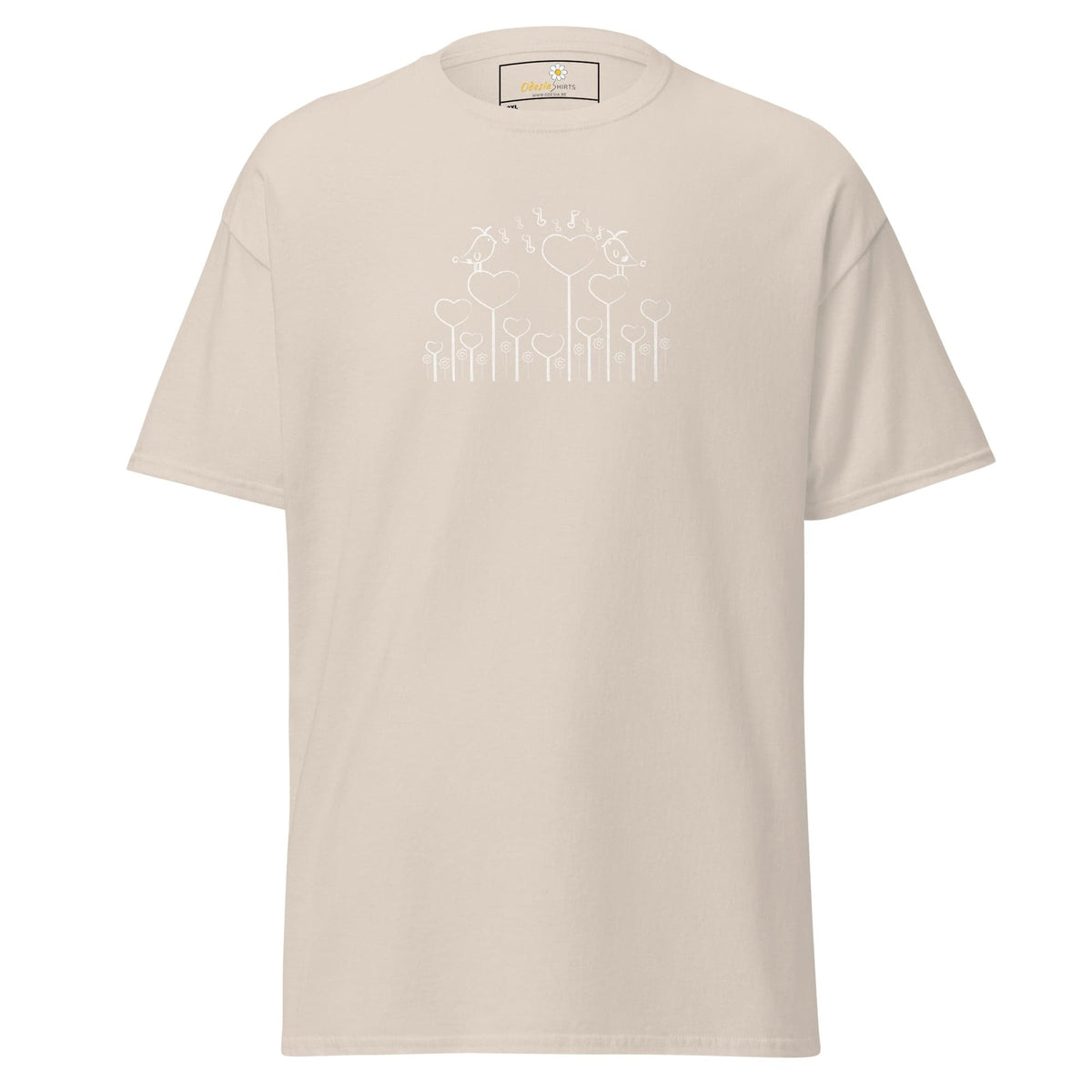 Beige short-sleeved T-shirt from T-SHIRT DESIGN TEE for Men and Women in sizes 2XL to 5XL