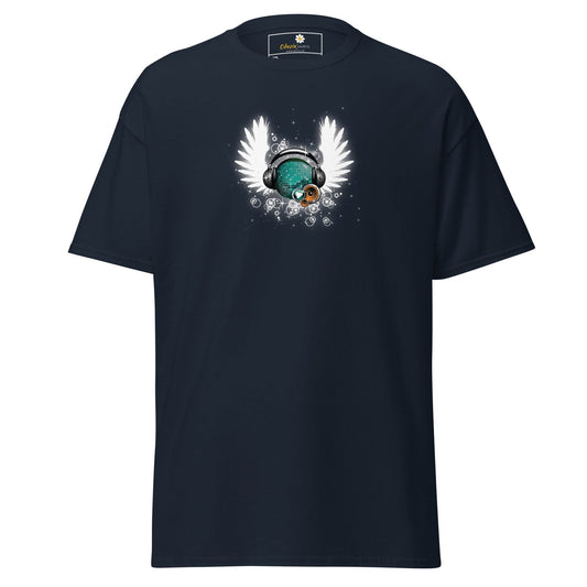 Navy blue T-shirt with graphic for men and women in sizes 2XL to 5XL