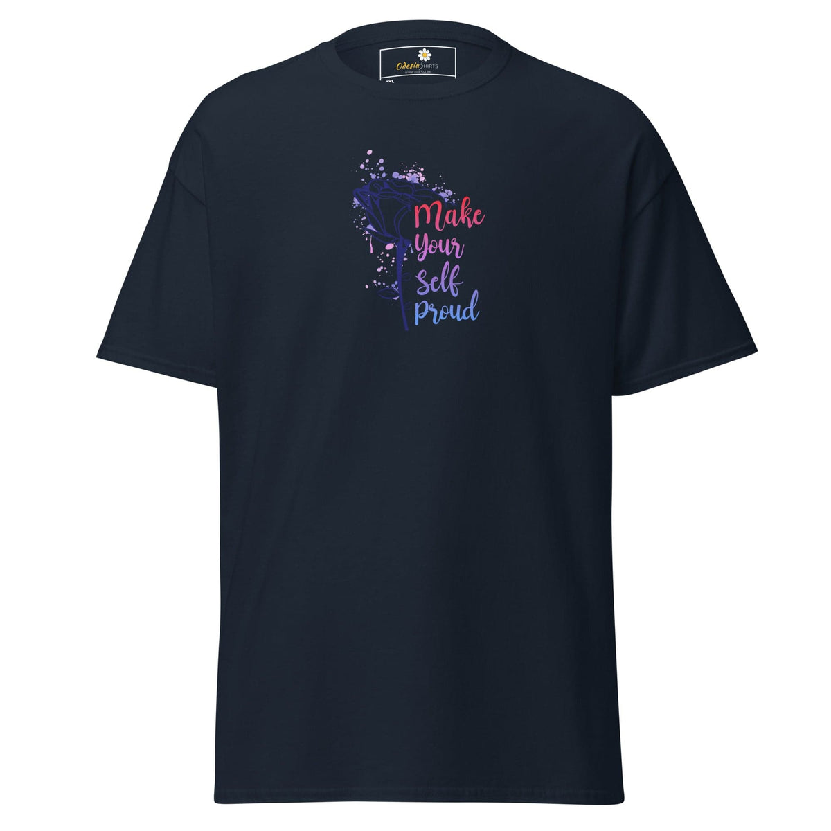 Navy T-shirt with inspirational text ideal for men and women sizes 2XL to 5XL